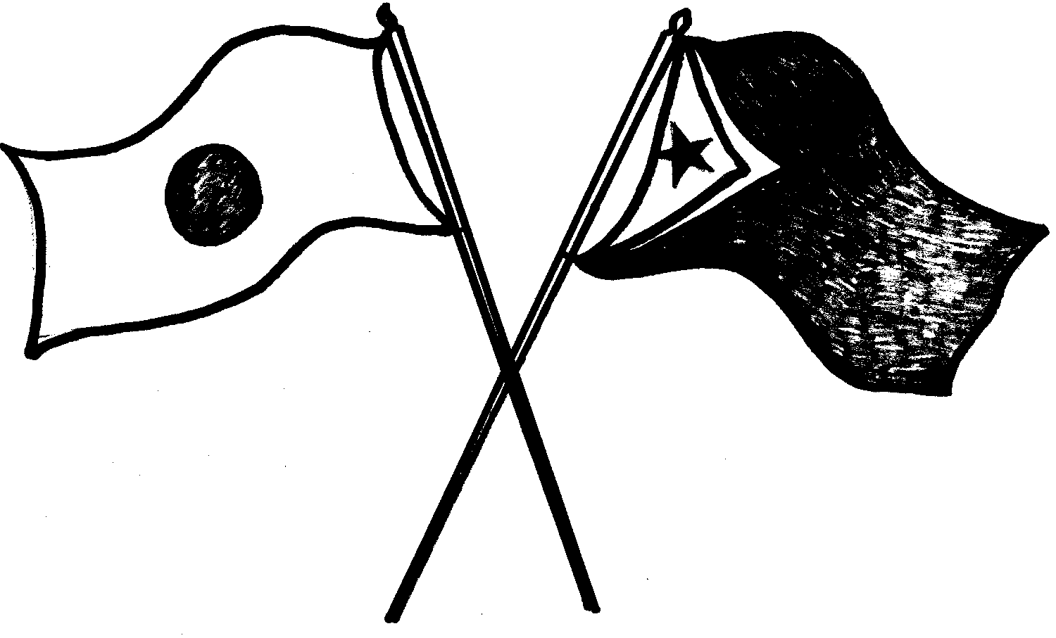 Flags of Japan and East Timor