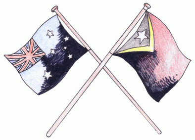 Australa and E Timor flags